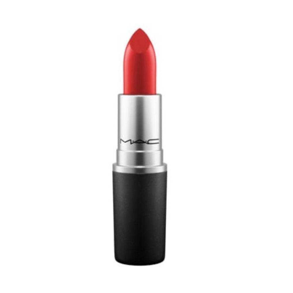 MAC COSMETICS Lustreglass Lipstick 502 COCKNEY Sheer Yellow Red w/ Pearl NIB $25
